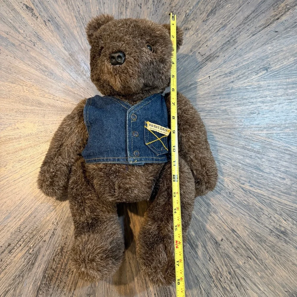 Vintage Rodeo Drive Beverly Hills Teddy Bear w/‎ Denim Vest 18” Plush Souvenir